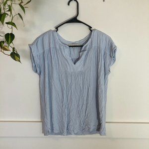 Loft Blue Short Sleeve Blouse EUC Size S